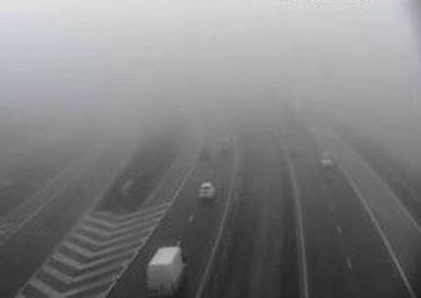 Thick fog is affecting visibility on the M90. Picture: Traffic Scotland