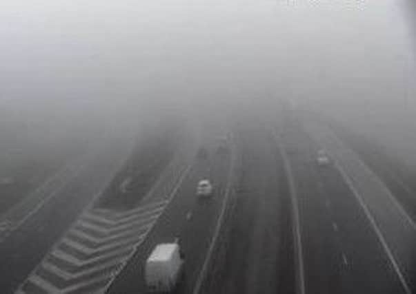 Thick fog is affecting visibility on the M90. Picture: Traffic Scotland