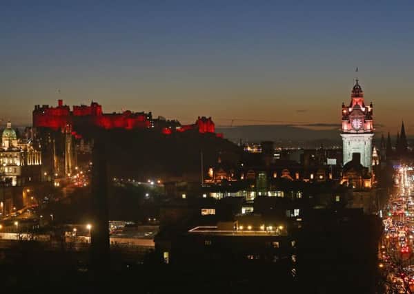 Scotlandâ¬"s largest Chinese New Year celebration sees Edinburgh painted red for the Year of the Pig

Edinburgh landmarks light up red to mark Chinese New Year as the city hosts Scotland's largest Chinese New Year celebrations until 17 February. Landmarks in red include; Edinburgh Castle, Balmoral Hotel, The Outlook Tower at Camera Obscura, Jenners  Department Store, Harvey Nichols, The Scotch Whisky  Experience and Edinburgh Airport. Full festival programme at www.chinesenewyear.scot 

 Neil Hanna Photography
www.neilhannaphotography.co.uk
07702 246823