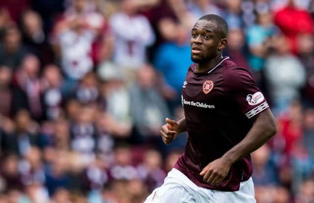 Uche Ikpeazu is now back in full Hearts training. Pic: SNS