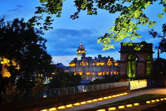 View of Edinburgh's Balmoral Hotel from The Mound. Picture: Jane Barlow