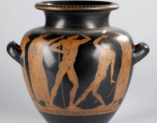 Earthenware stamnos with red figure. Picture: National Museum of Scotland