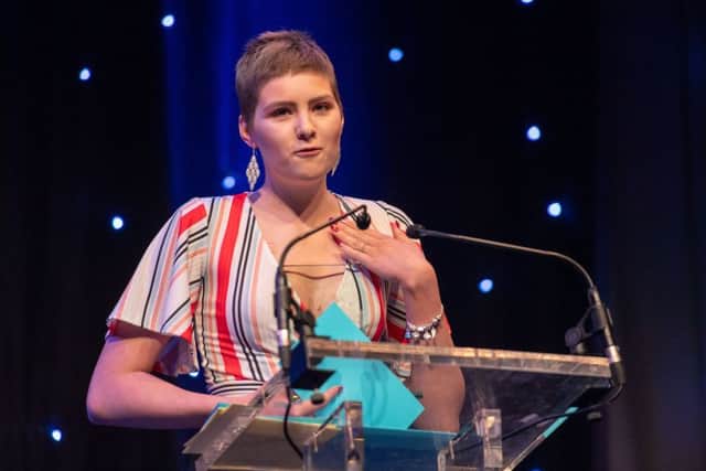 Joanna winning Fundraiser of the Year at the Local Hero Awards in 2018. Picture: Ian Georgeson