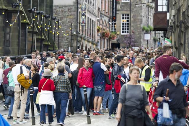 Tourists on the Royal Mile. Picture: Ian Rutherford