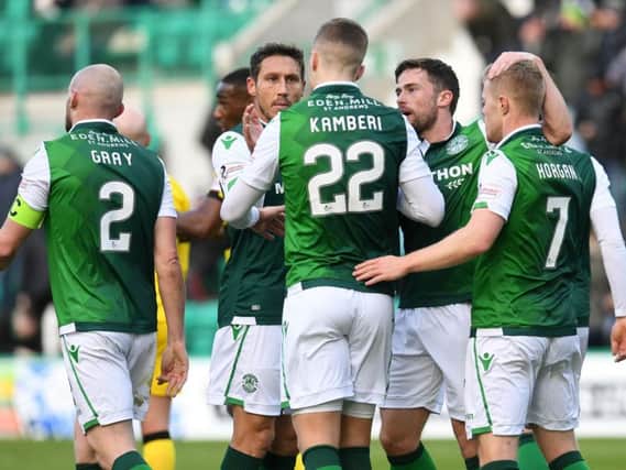 Hibs moved into the quarter-finals of the Scottish Cup. Pic: SNS