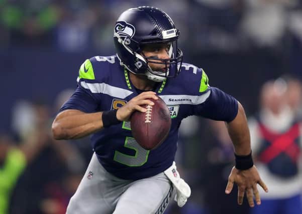 The Seattle Seahawks #3, Russell Wilson, in action. Picture: Tom Pennington/Getty Images