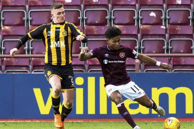 Demetri Mitchell in action for Hearts against Auchinleck Talbot. Picture: SNS Group