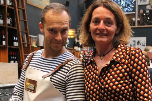 Ferran Seguer - The Oysterman
with Owner of Le Di-Vin wine bar  Virginie Brouard.