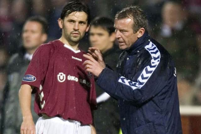 Paul Hartley with former Hearts boss Graham Rix. Picture: SNS