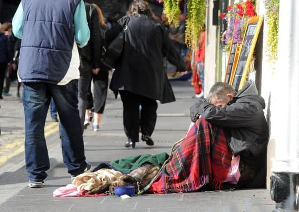 A homeless man on the Royal Mile. Pic: Lisa Ferguson