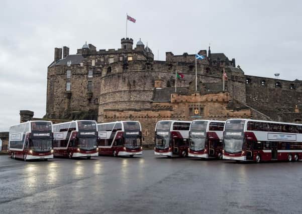 Lothian buses held a launch of their new larger buses at Edinburgh Castle
. Pic: Wullie Marr Photography