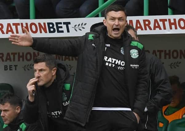 Paul Heckingbottom started off his Hibs tenure with a victory. Pic: SNS