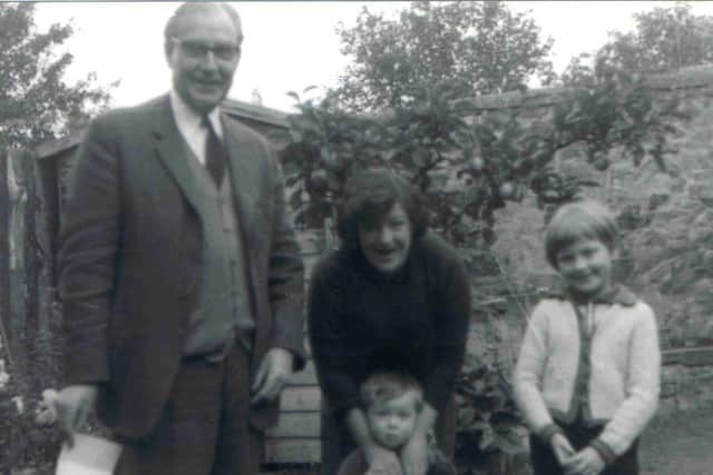 Picture Shows (L-R) Frank Campbell (Nicky Campbell's father), Sheila Campbell (Nicky's mother), Nicky Campbell and Fiona Campbell (Nicky's half sister).
(c) Sheila Campbell