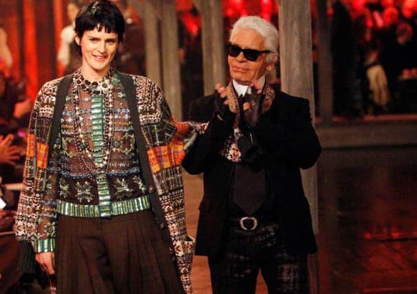 Karl Lagerfeld and Scottish model, Stella Tennant, who opened and closed the show in Linlithgow. Picture: Mark Mainz