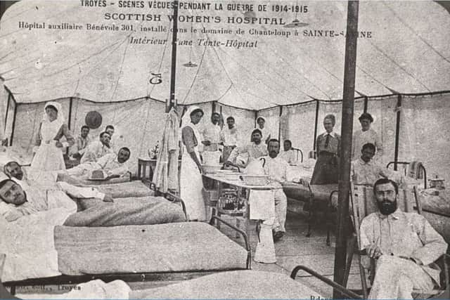 Picture of nurses and patients in a hospital tent at Troyes
