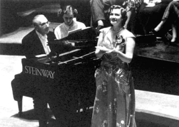 Bruno Walter and Kathleen Ferrier perform at the opening of the Edinburgh International Festival in the Usher Hall in 1947