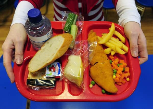 An image iof a school meal in  Uphall Primary School, West Lothian. Pic: Ian Rutherford