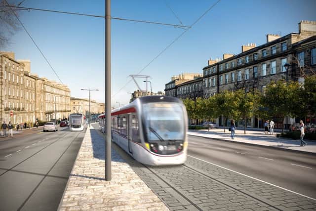 An artist's impresions of how the trams will look going down Leith. The Tories put forward alternative budget proposals involving no tram extension.