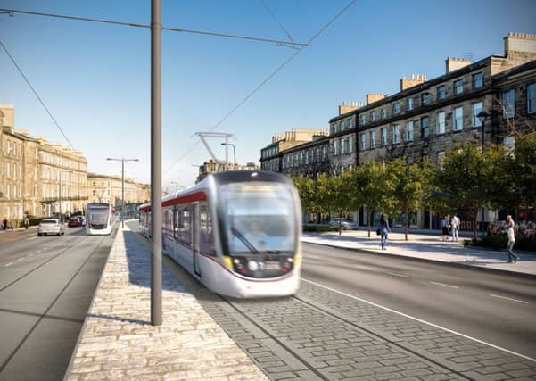 first look at artists impresions of how the trams will look going down Leith