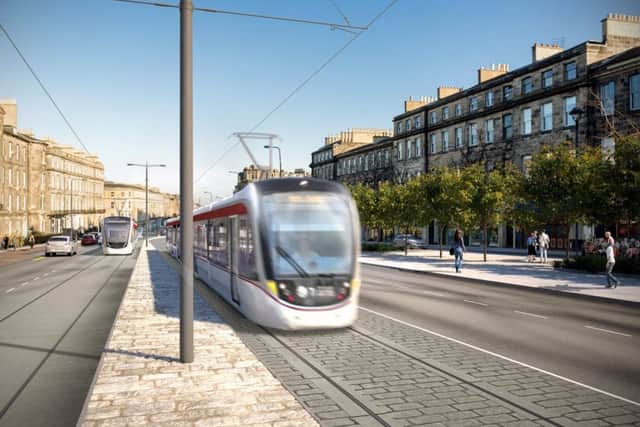 first look at artists impresions of how the trams will look going down Leith
