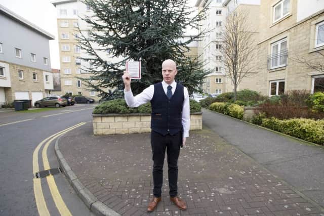 Andrew Newell is appealing a parking ticket he was issued with at Pilrig Heights. Picture: Ian Rutherford