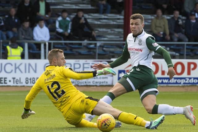 Florian Kamberi opened the scoring on Hibs' last trip to Dens Park. Picture: SNS group