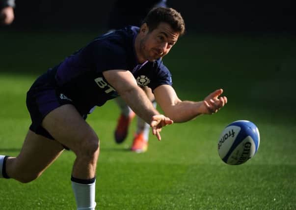 Scotland captain warms up on the field of Stade de France.  Photo by David Gibson/Fotosport/REX/Shutterstock