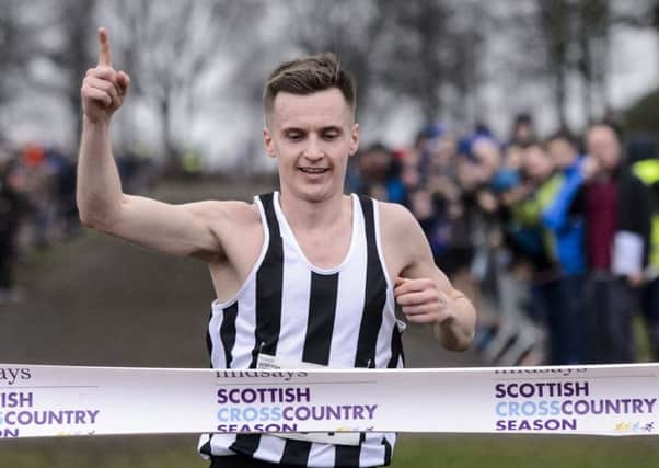 Adam Craig wins the Scottish Cross Country Championship: Pic: Scottish Athletics/Bobby Gavin