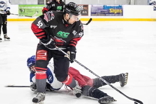 Martin Cingel takes the puck against Solway Stingrays. Picture: Ian Coyle