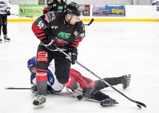 Martin Cingel takes the puck against Solway Stingrays. Picture: Ian Coyle