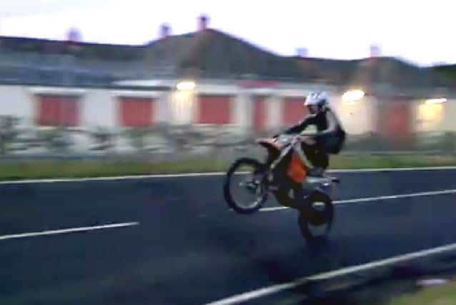 Stills from the video posted by Lee Ridgway of boy racers from Pilton riding motorbikes and quad bikes.