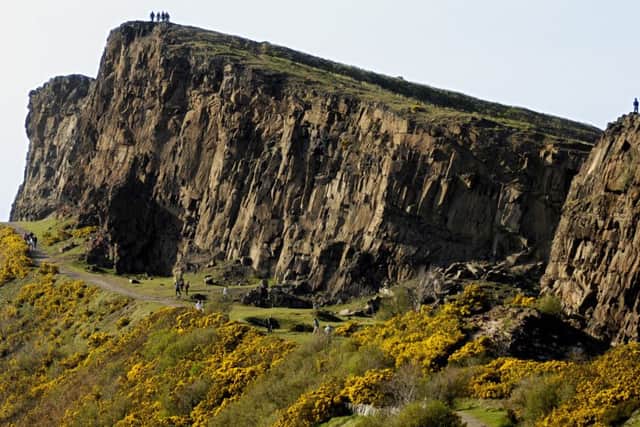 Salisbury Crags showing South Quarry, where stone was quarried more than 200 years ago. Picture: Phil Wilkinson