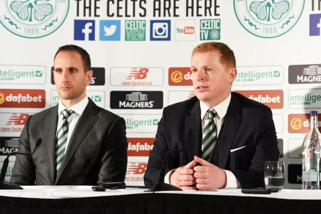 Neil Lennon has been unveiled as interim Celtic manager.