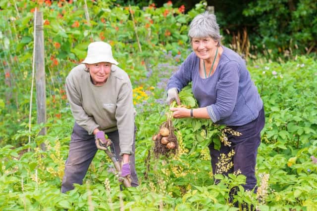 The Lost Gardens of Penicuik volunteers Alison Schofield and Jane Kell. Picture: Ian Georgeson