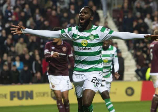 Odsonne Edouard celebrates his late goal for Celtic
