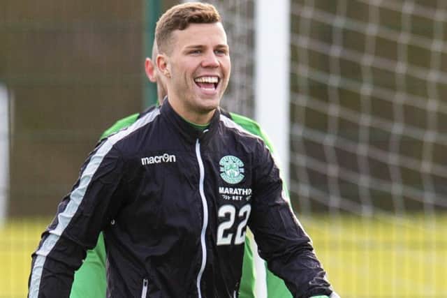 Florian Kamberi is all smiles at training at East Mains. Picture: SNS Group