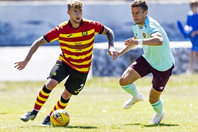 Olly Lee in action for Hearts during a pre-season friendly with Partick. Picture: SNS Group
