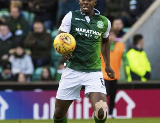 Marvin Bartley came off the bench in Hibs' last match with Celtic. Pic: SNS