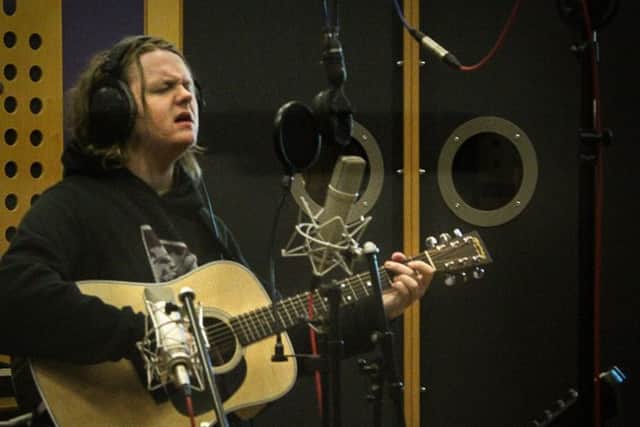 Lewis Capaldi during the recording session at Fife College