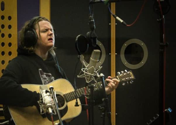Lewis Capaldi during the recording session at Fife College