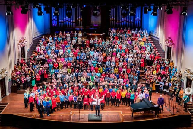 Love Music youth choir is to stage a flashmob spectacular on the steps of the Usher Hall. Picture: Andy Catlin