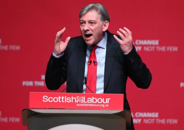 Richard Leonard delivers his keynote speech at the Scottish Labour conference. Picture: PA