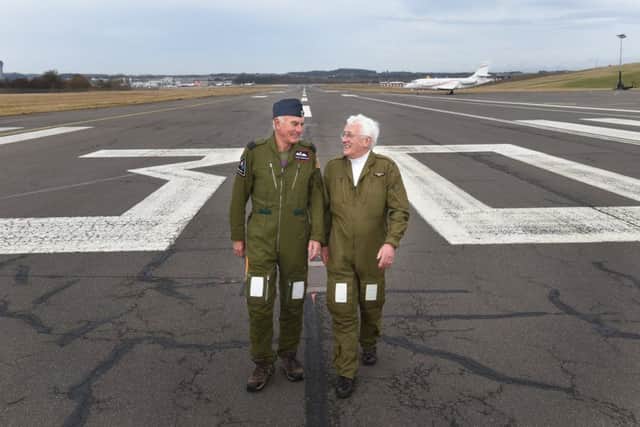 Former RAF veterans George Robertson and Hamish MacLeod learned to fly on the old runway