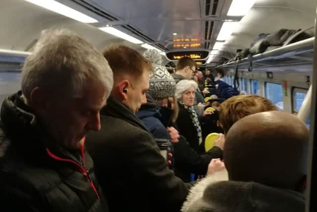 Overcrowding on a ScotRail train