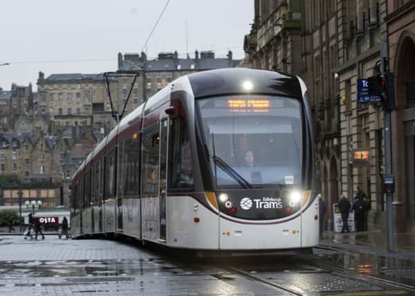 An Edinburgh Tram in action. Picture: Lesley Martin.