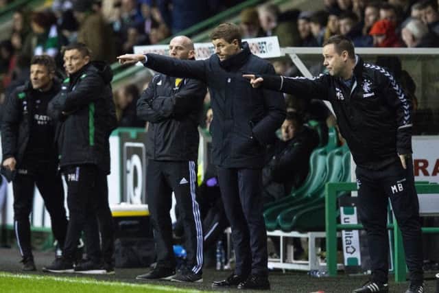 Rangers manager Steven Gerrard was unhappy with the referee's performance in the draw with Hibs. Picture: SNS/Ross MacDonald