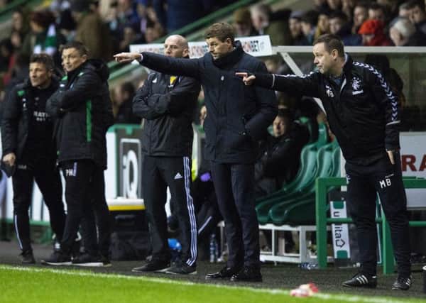 Rangers manager Steven Gerrard was unhappy with the referee's performance in the draw with Hibs. Picture: SNS/Ross MacDonald