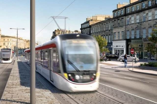 An artist s impression of trams running on Elm Row