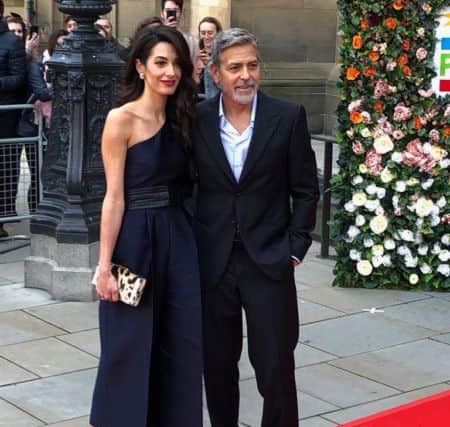George and Amal Clooney outside the McEwan Hall. Picture: Lisa Ferguson