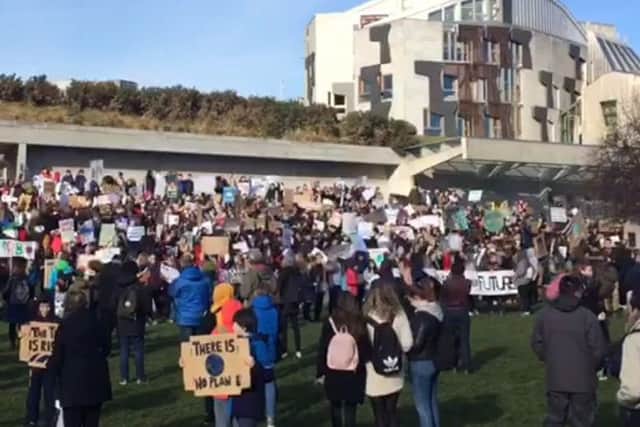 More than 1000 school pupils have turned out for the protest in Edinburgh. Pic: contributed